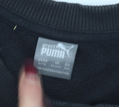 Puma Boys Black Logo Sweatshirt 13-14 Years