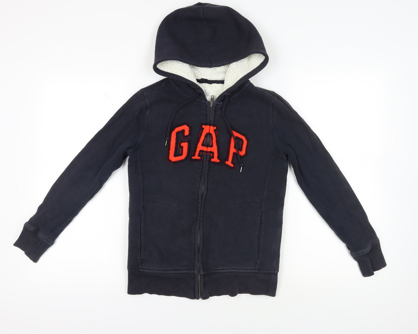 GAP Blue XS Full Zip Hooded Cotton Women's Hoodie