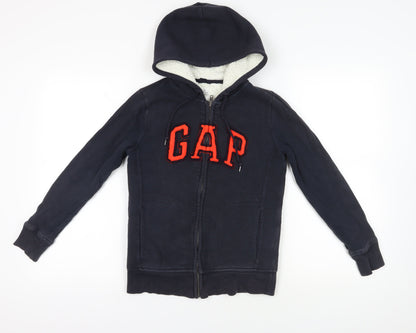 GAP Blue XS Full Zip Hooded Cotton Women's Hoodie