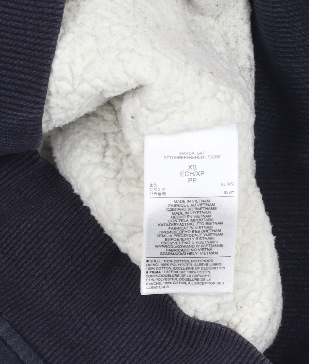 GAP Blue XS Full Zip Hooded Cotton Women's Hoodie