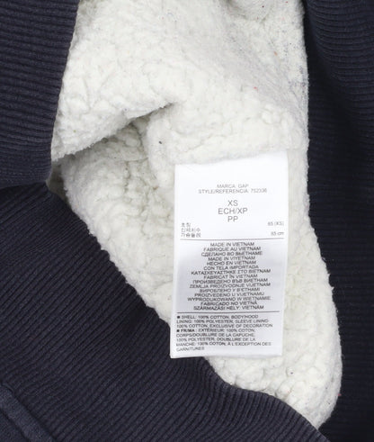 GAP Blue XS Full Zip Hooded Cotton Women's Hoodie