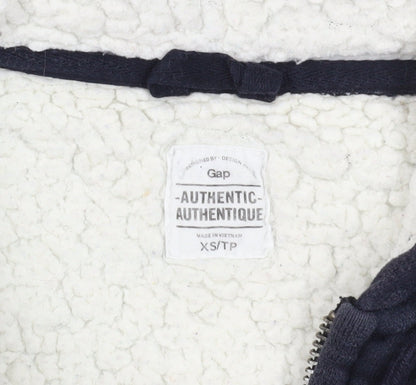 GAP Blue XS Full Zip Hooded Cotton Women's Hoodie