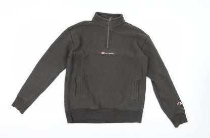 Unisex Adults UK Size XS Champion Black 1/4 Zip Sweatshirt