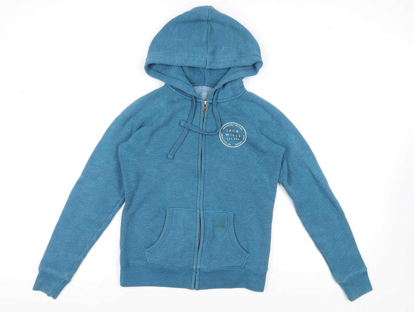 Unisex Adults UK Size 10 Jack Wills Blue Full Zip Hoodie