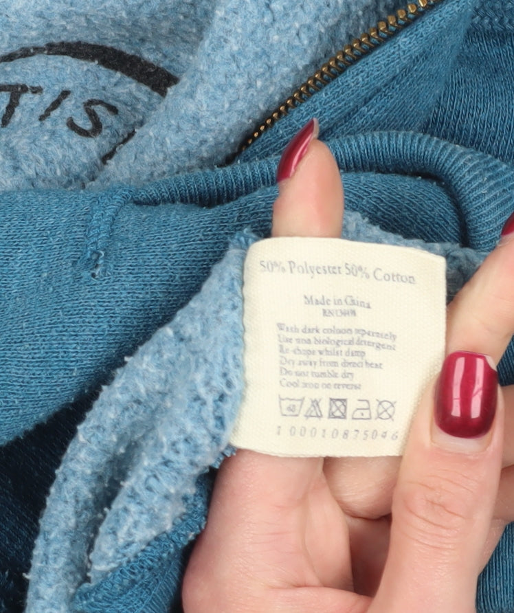Unisex Adults UK Size 10 Jack Wills Blue Full Zip Hoodie