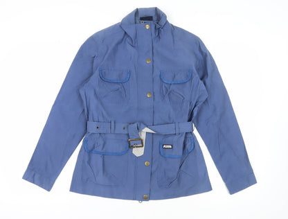 Womens UK Size M Puffa Blue Rain Coat