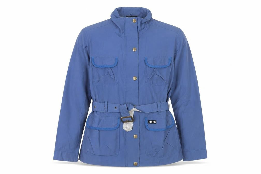 Womens UK Size M Puffa Blue Rain Coat