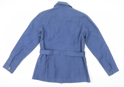 Womens UK Size M Puffa Blue Rain Coat