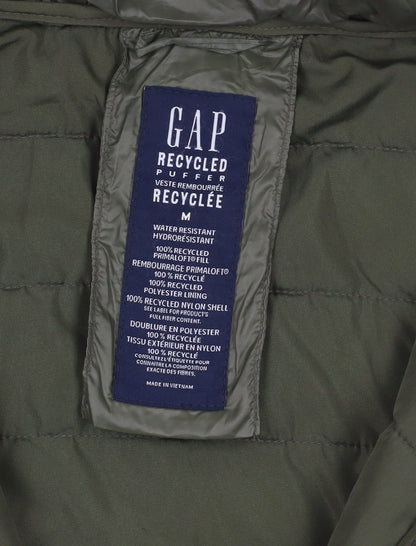 GAP Green Hooded Puffer Jacket M