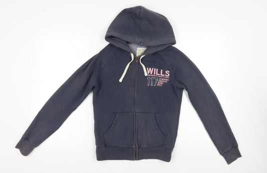 Womens UK Size 8 Jack Wills Grey Full Zip Hoodie