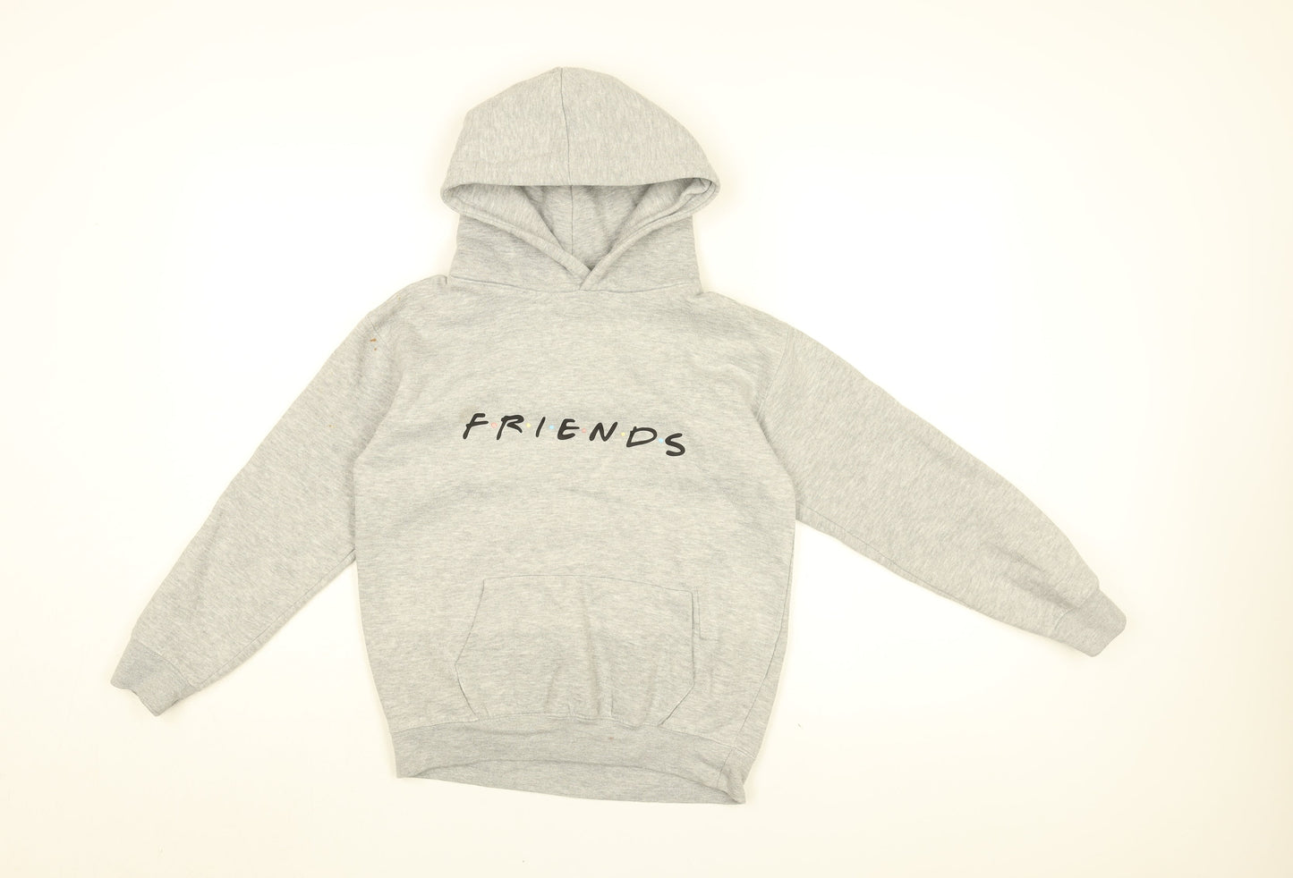 Friends Girls Grey Cotton Pullover Hoodie Size 9-10 Years Pullover - Friends Logo