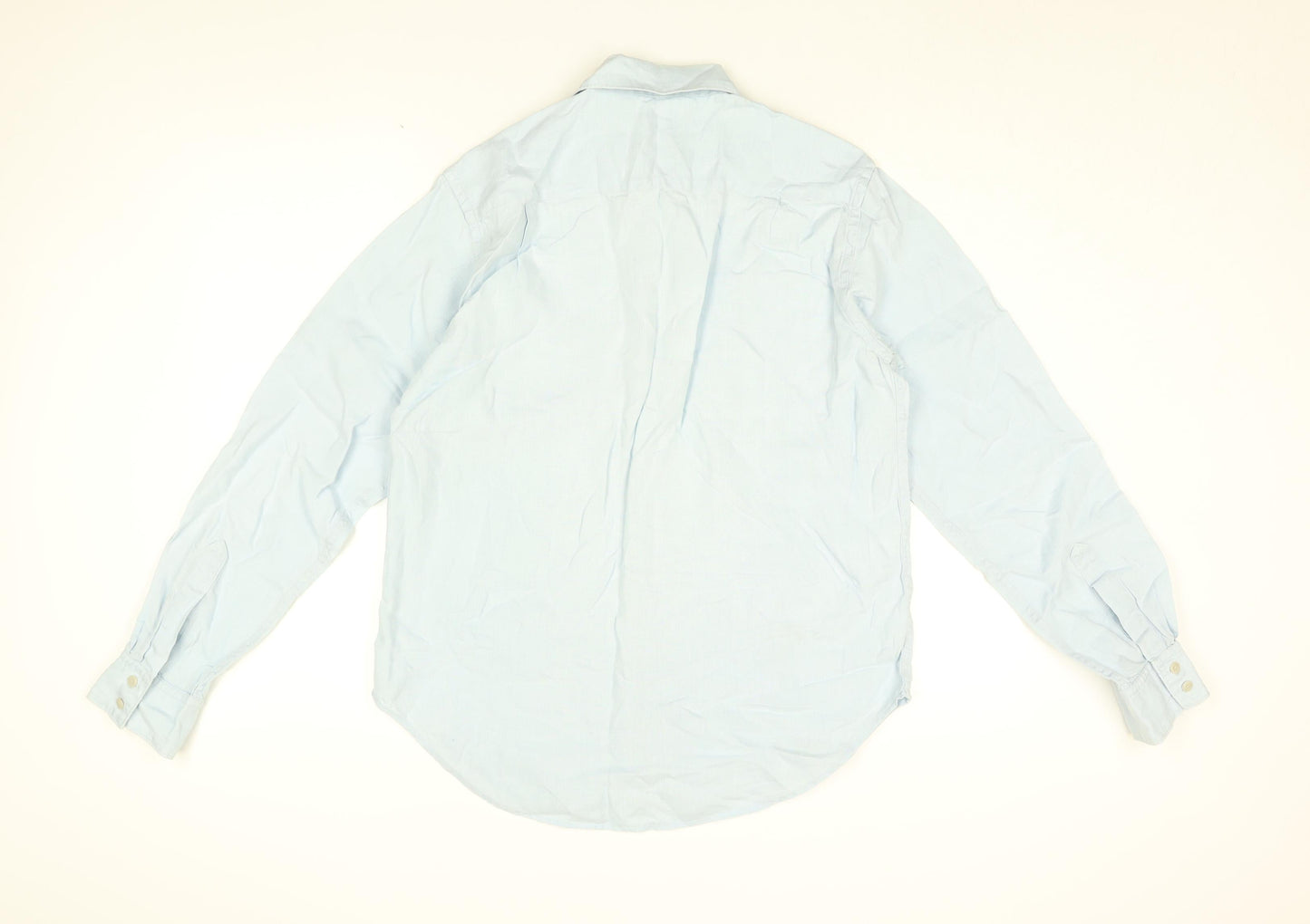 Gap Mens Blue Cotton Button-Up Size S Collared Button
