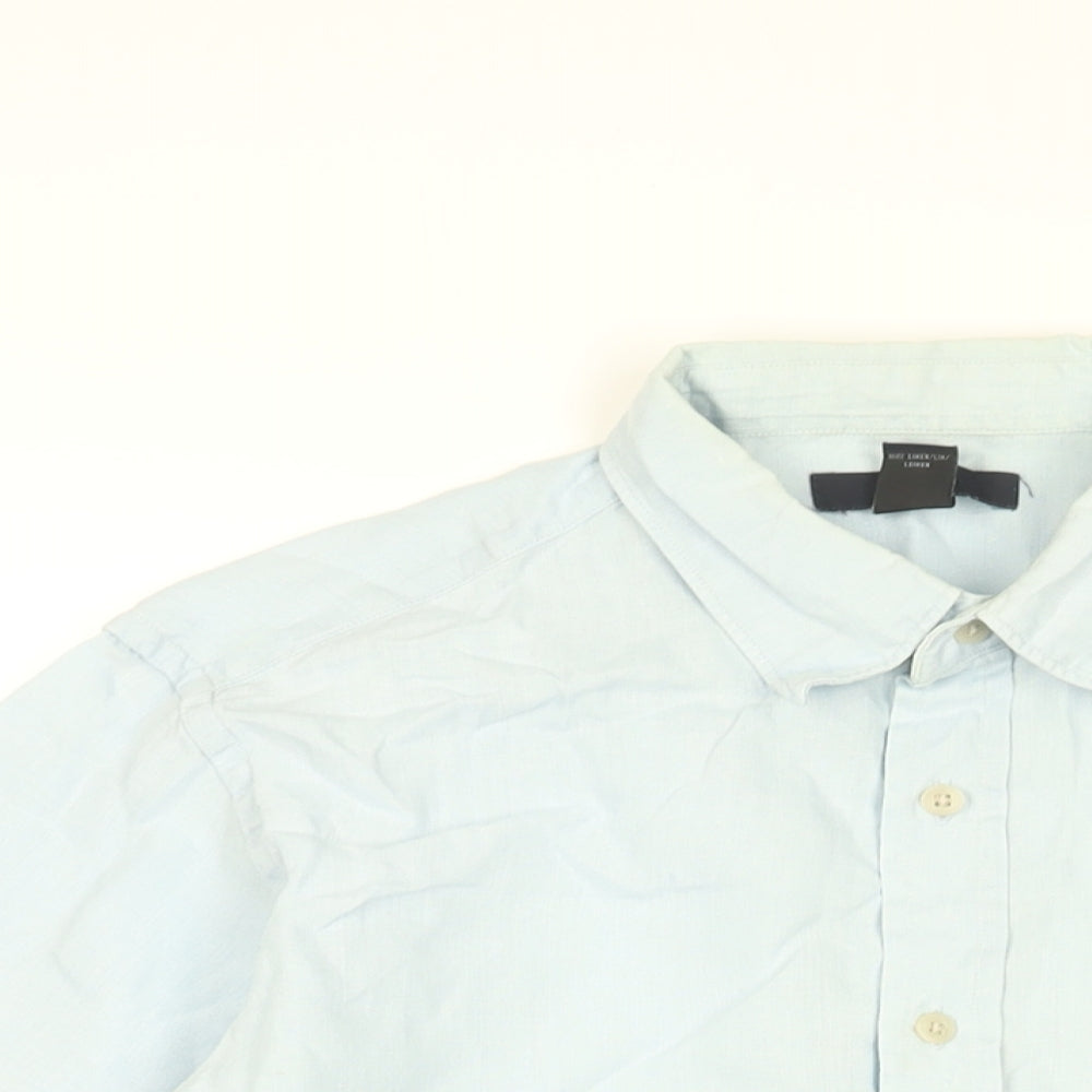 Gap Mens Blue Cotton Button-Up Size S Collared Button