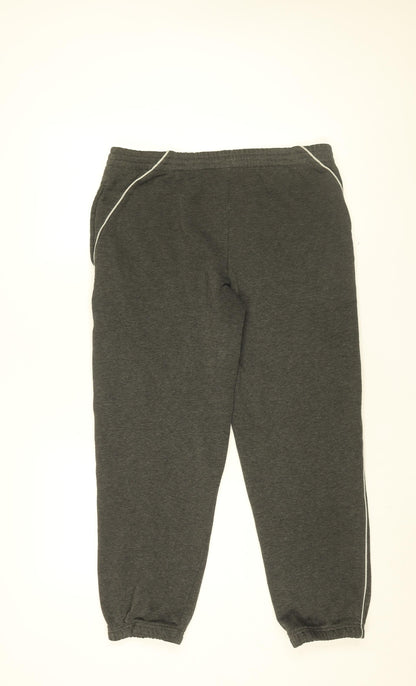 Slazenger Mens Grey Cotton Jogger Trousers Size S L27 in Regular Drawstring