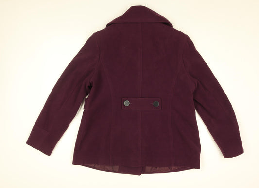 Cotton Traders Womens Purple Overcoat Coat Size 18 Button