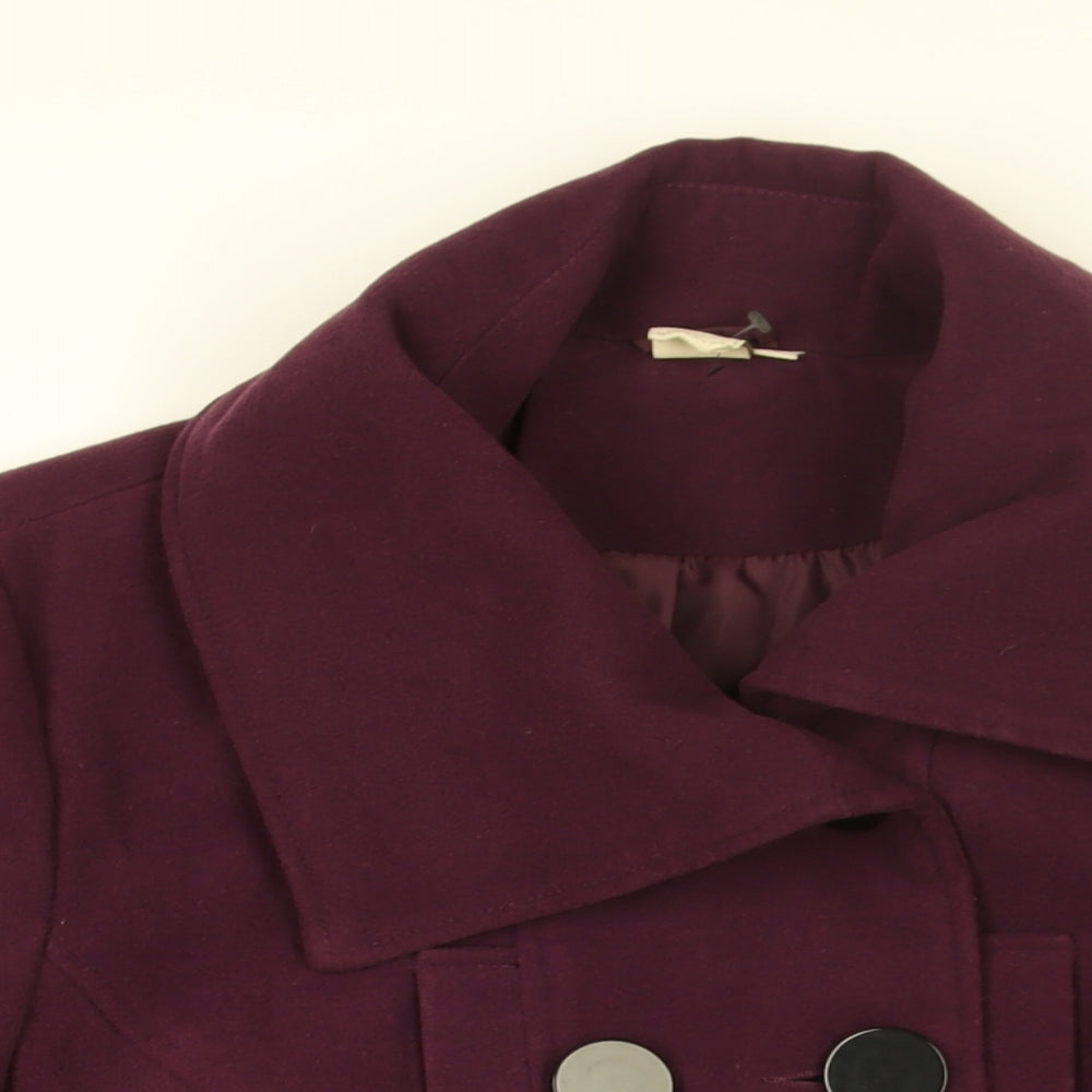 Cotton Traders Womens Purple Overcoat Coat Size 18 Button