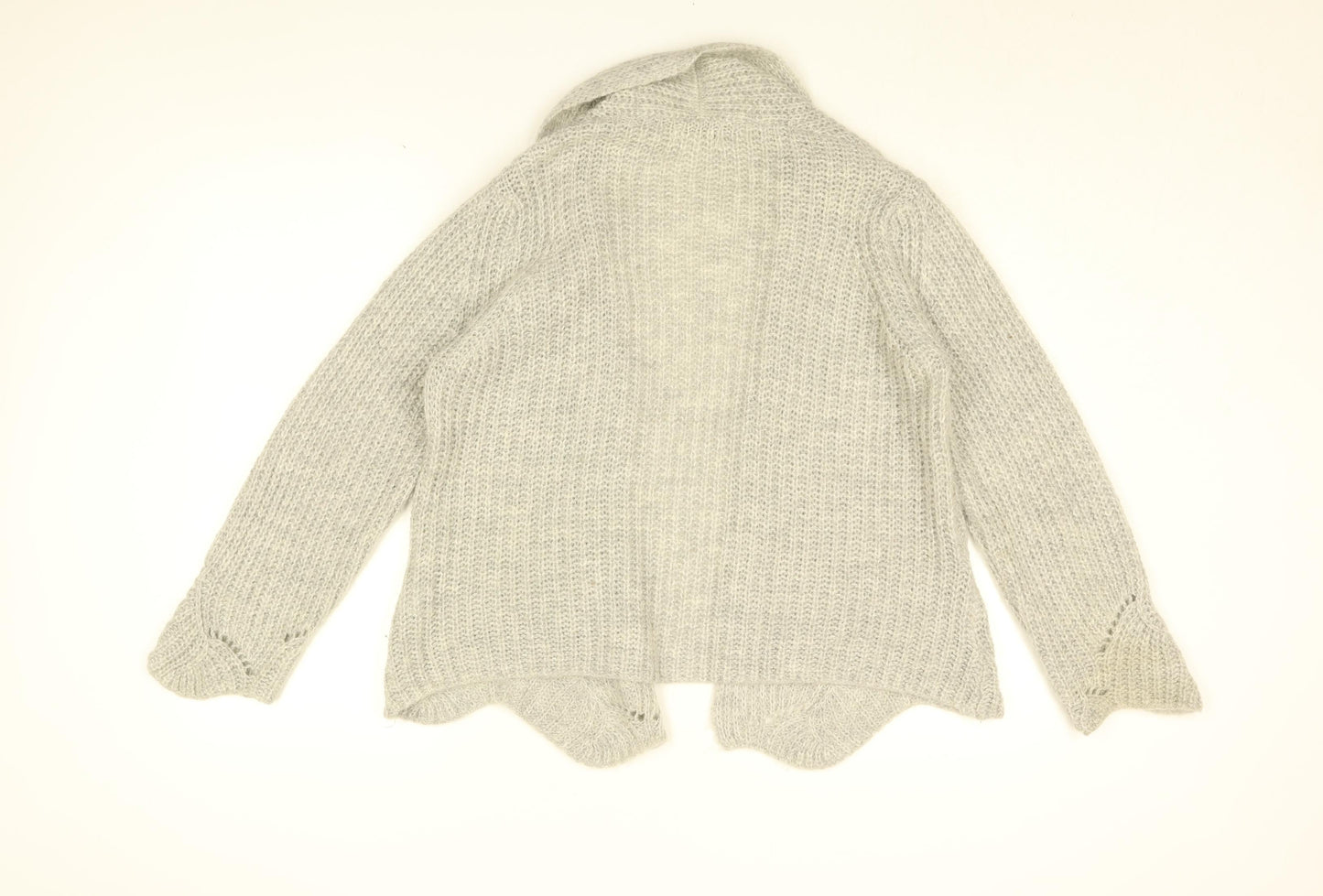 Bartolini Womens Grey V-Neck Acrylic Cardigan Jumper Size M