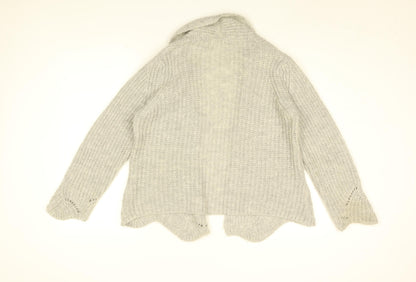 Bartolini Womens Grey V-Neck Acrylic Cardigan Jumper Size M