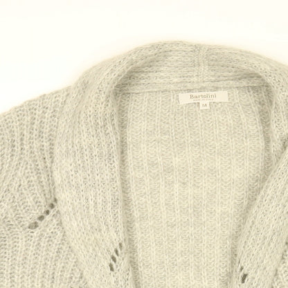 Bartolini Womens Grey V-Neck Acrylic Cardigan Jumper Size M