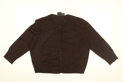 Tailor Womens Brown Round Neck Rayon Cardigan Jumper Size XL