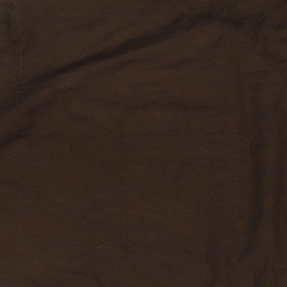 Tailor Womens Brown Round Neck Rayon Cardigan Jumper Size XL