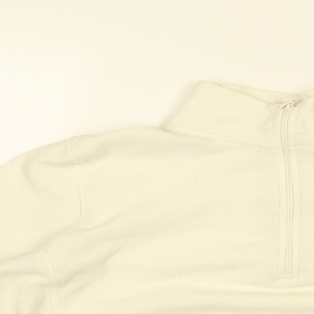 Gap Womens White Polyester Pullover Sweatshirt Size S Zip