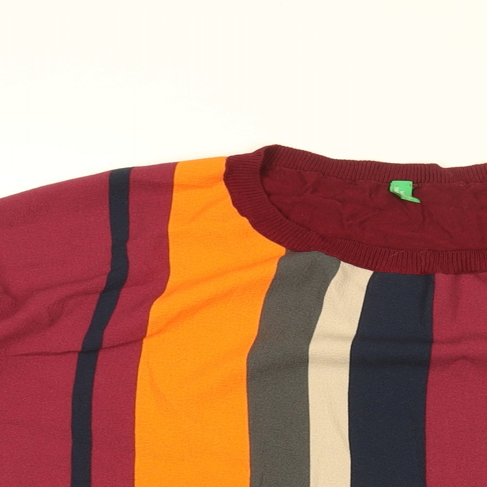 Womens UK Size M United Colors of Benetton Red Basic Blouse