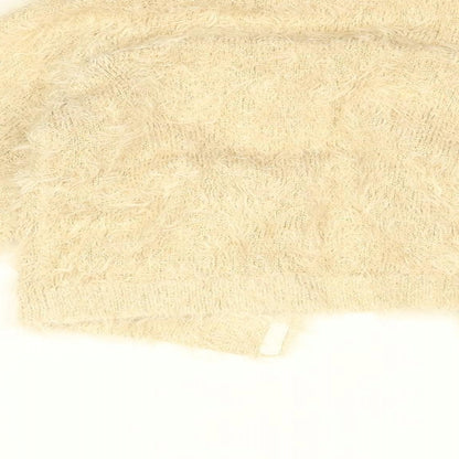 Monsoon Girls Beige Round Neck Nylon Cardigan Jumper Size 7-8 Years Button