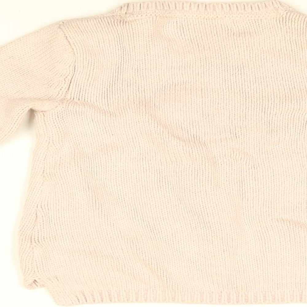 Miss Mona Mouse Girls Pink Round Neck Cotton Pullover Jumper Size 3 Years Pullover - Penguin