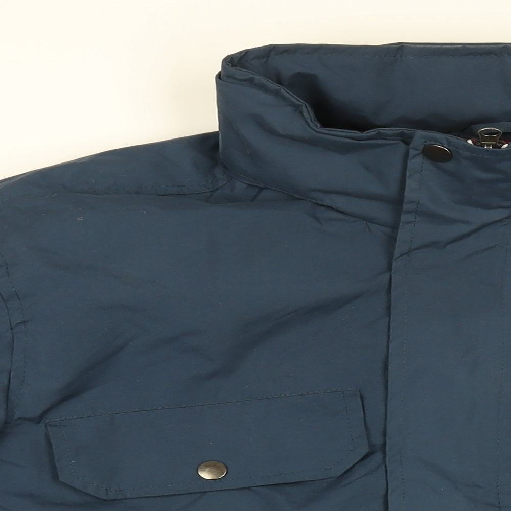 Atlas For Men Mens Blue Overcoat Coat Size M Zip