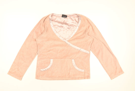 Fenn Wright Manson Womens Pink Cotton Basic T-Shirt Size S V-Neck