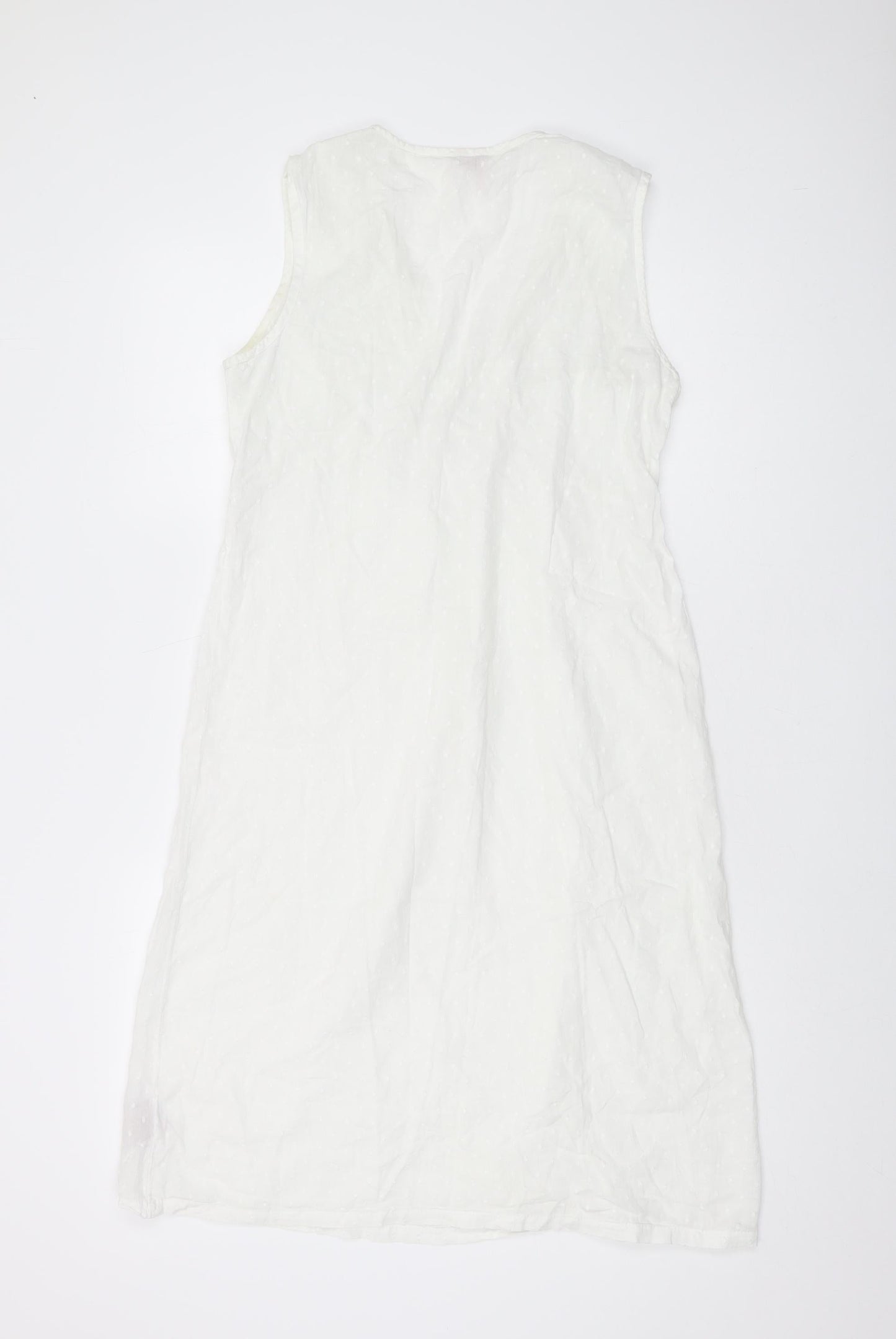 Fairy Dust Womens Ivory Cotton A-Line Size 10 V-Neck Pullover