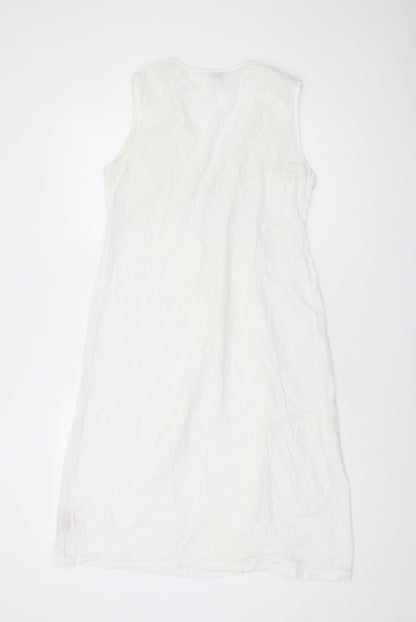 Fairy Dust Womens Ivory Cotton A-Line Size 10 V-Neck Pullover