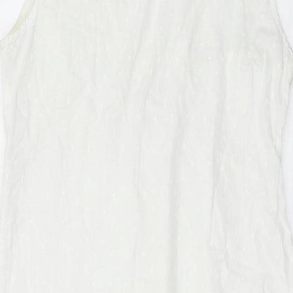 Fairy Dust Womens Ivory Cotton A-Line Size 10 V-Neck Pullover
