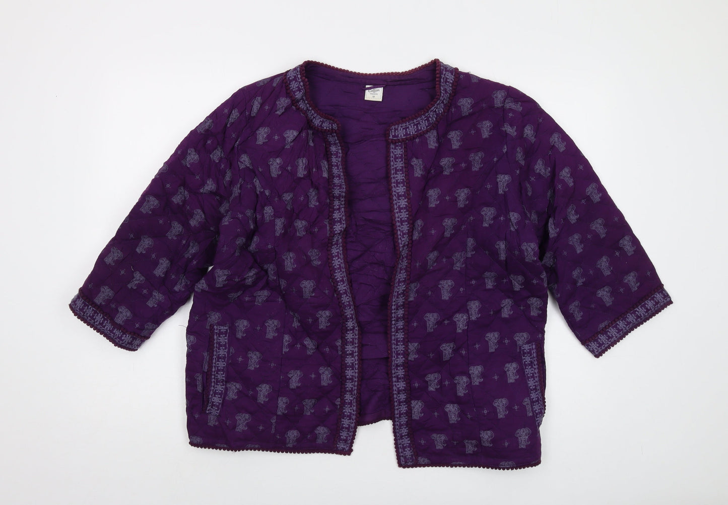 Cotton Traders Womens Purple Geometric Jacket Size 18