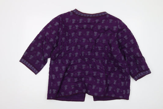 Cotton Traders Womens Purple Geometric Jacket Size 18