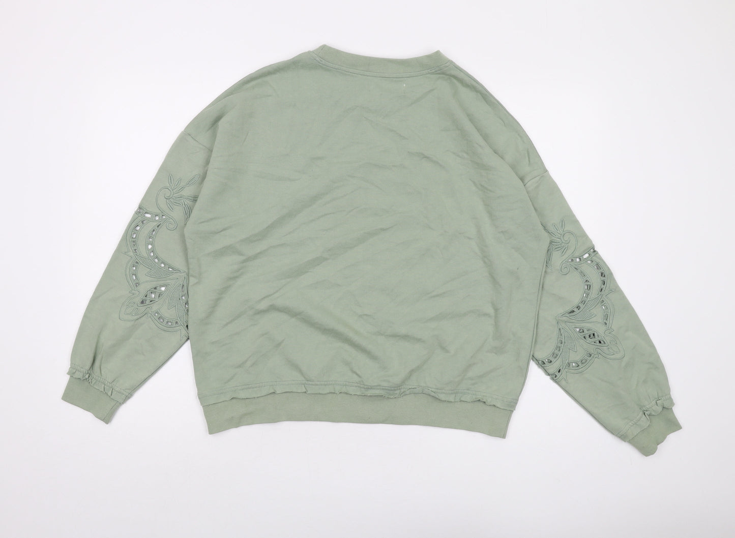 Autonomy Womens Green Cotton Pullover Sweatshirt Size S Pullover