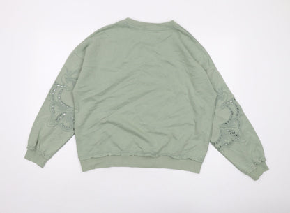 Autonomy Womens Green Cotton Pullover Sweatshirt Size S Pullover