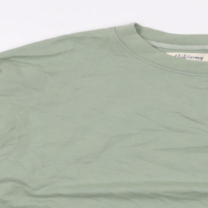 Autonomy Womens Green Cotton Pullover Sweatshirt Size S Pullover