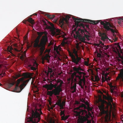 Womens UK Size 12 David Emanuel Pink Basic Blouse