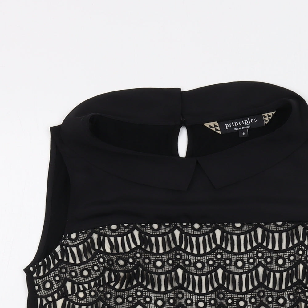 Womens UK Size 8 Principles Black Basic Tank