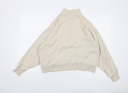 Gap Womens Beige Cotton Pullover Sweatshirt Size S Zip