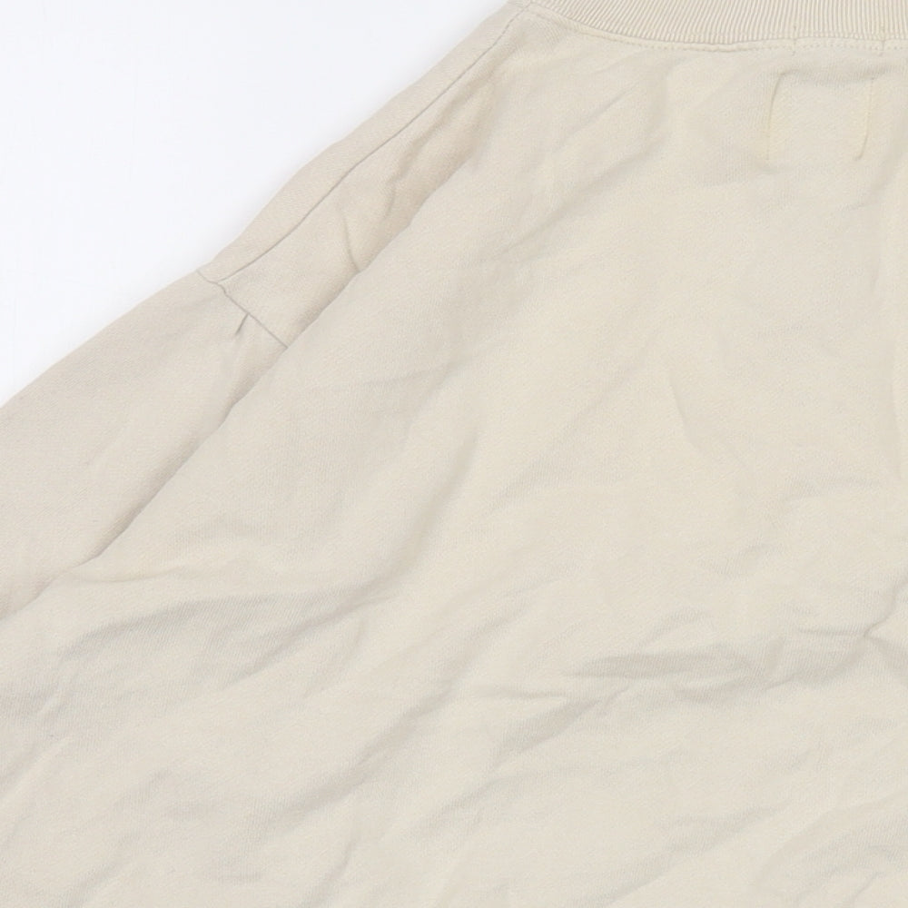 Gap Womens Beige Cotton Pullover Sweatshirt Size S Zip