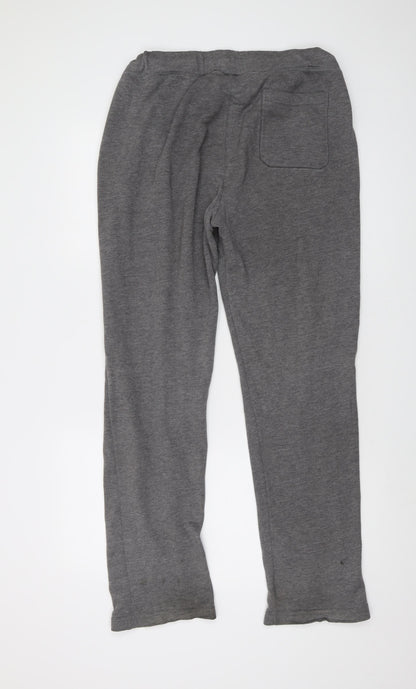 Hollister Mens Grey Cotton Trousers Size S L30 in Regular Drawstring
