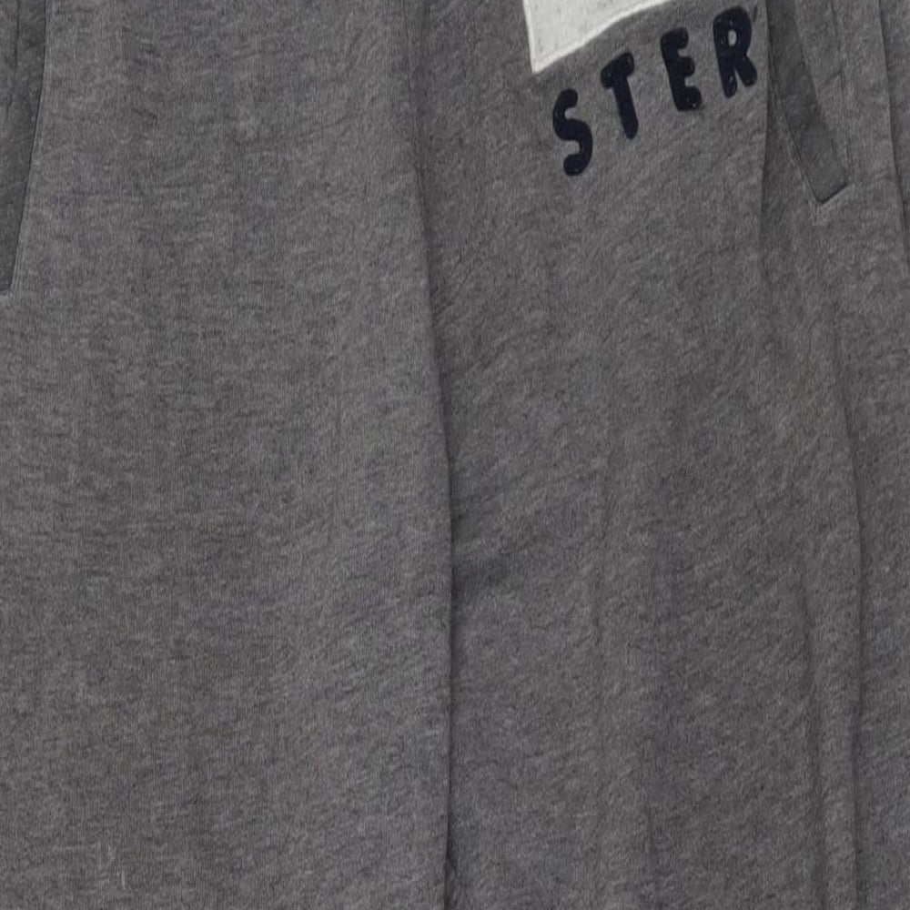 Hollister Mens Grey Cotton Trousers Size S L30 in Regular Drawstring