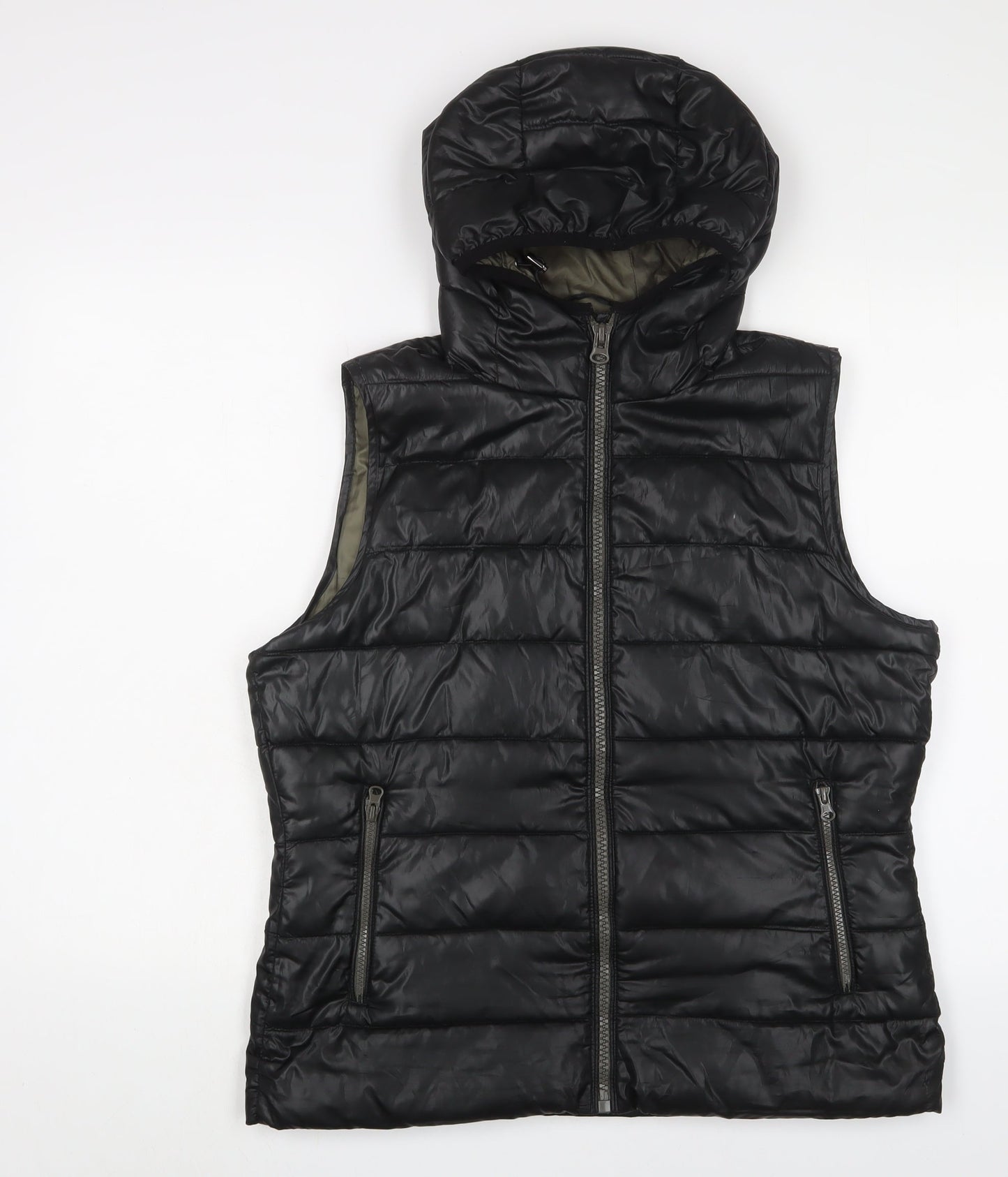Blue Flame Womens Black Gilet Jacket Size L Zip - Zip Pockets