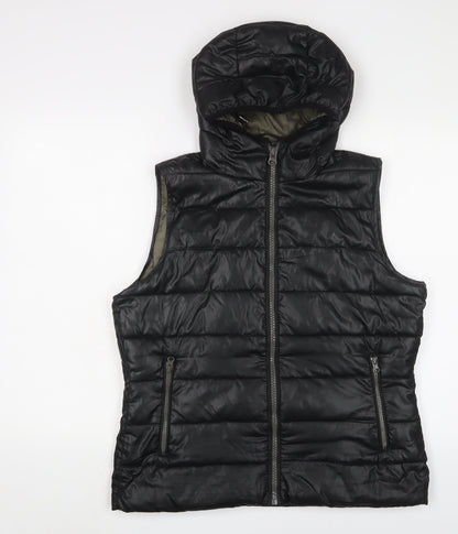 Blue Flame Womens Black Gilet Jacket Size L Zip - Zip Pockets