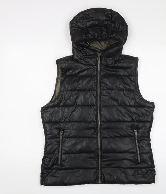 Blue Flame Womens Black Gilet Jacket Size L Zip - Zip Pockets