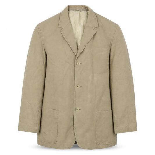 Mens UK Size L Swept Beige Biker Coat