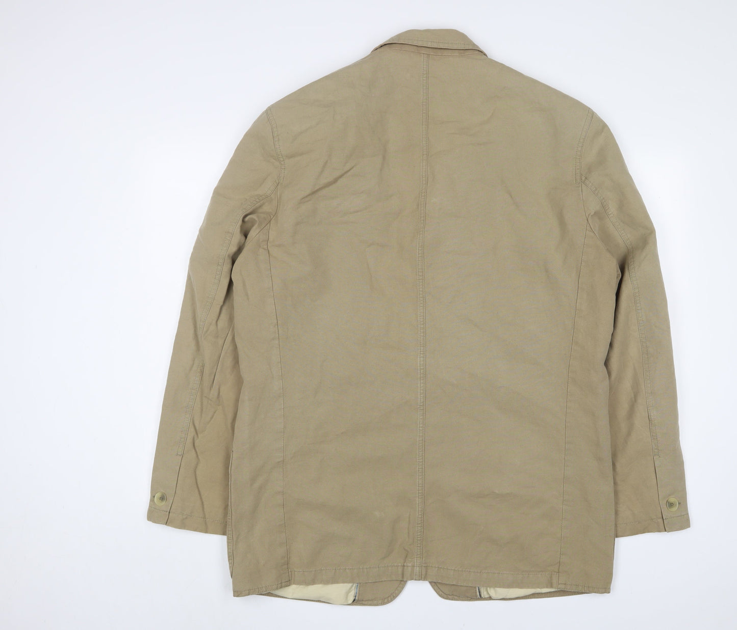 Mens UK Size L Swept Beige Biker Coat